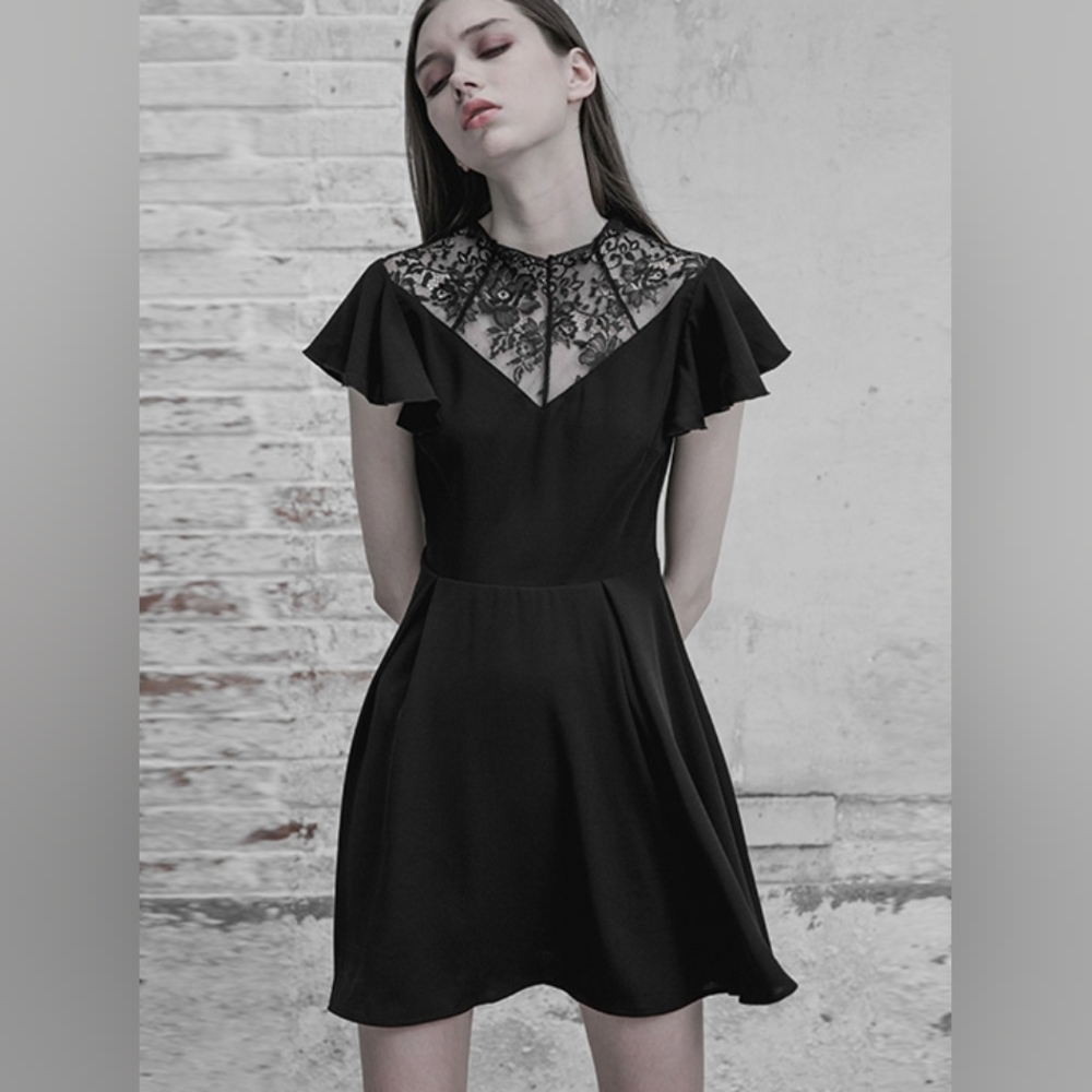 SCARLETT DARKNESS GOTH MINI DRESS SIZE LARGE HALLOWEEN Grunge Witchy Whimsygoth